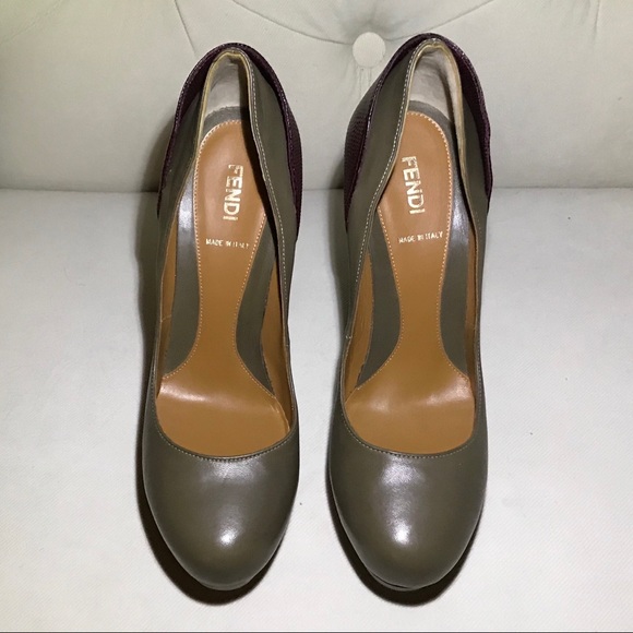 Fendi color block  Nappa  Leather platform heels - Picture 4 of 8